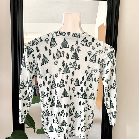 ModCloth Cozy Locales Novelty Cabin Tree Print Sweater - Picture 4 of 4